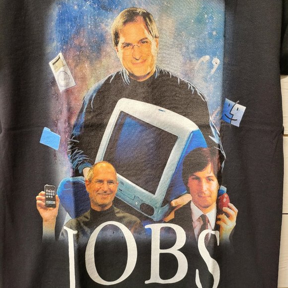 NEW Men's Med and XXL Steve Jobs Tee Shirt by Official Bootleg - Black - Picture 2 of 5